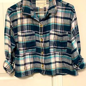 Crop top flannel shirt